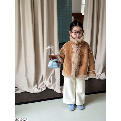 SG13027 SET ÁO KHOÁC DA LỘN MIX QUẦN SUÔNG BG