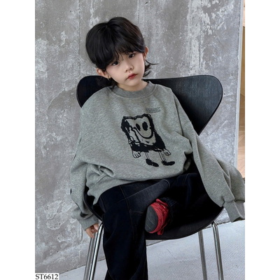 ST6612 SET ÁO NỈ MIX QUẦN JEAN ỐNG RỘNG 