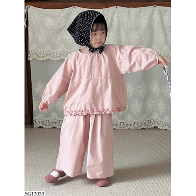 SG13033 SÉT THÔ BABYDOLL HỒNG VIỀN BÈO
