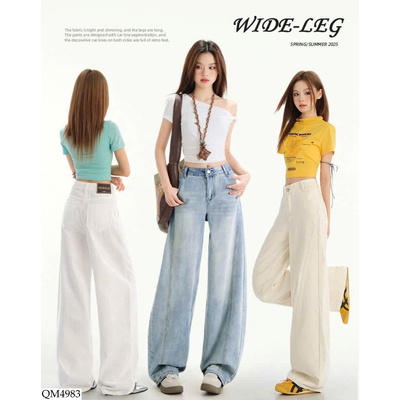 QM4983 QUẦN JEAN SUÔNG ỐNG RỘNG NỮ
