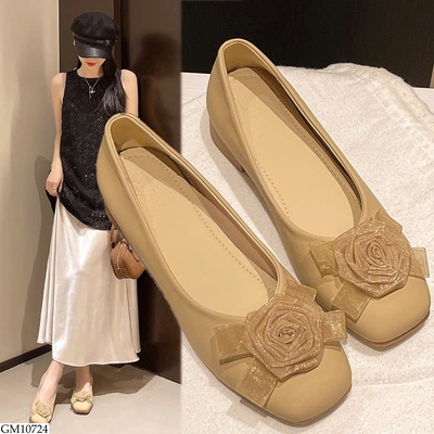 GM10724 GIÀY BÚP BÊ ĐÍNH HOA GÓT THẤP 