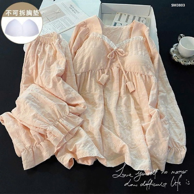 SM3803 ĐỒ NGỦ DÀI TAY KÈM ĐÊM NGỰC