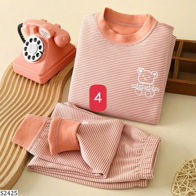 S2425 BỘ NỈ GIỮ NHIỆT MẶC NHÀ CHO BÉ