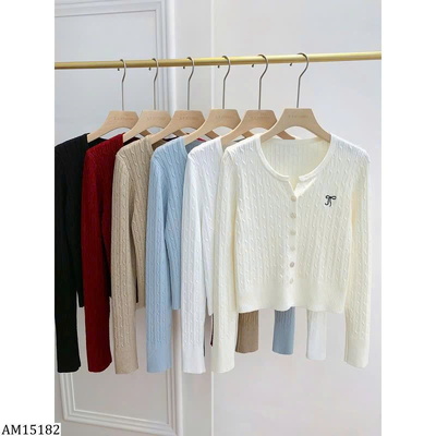 AM15182 ÁO LEN CARDIGAN NƠ