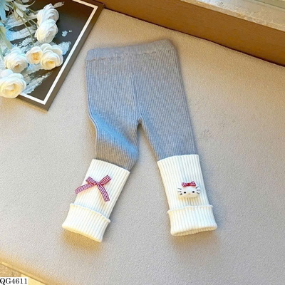 QG4611 QUẦN LEGGING NHUNG CO DÃN BÉ GÁI