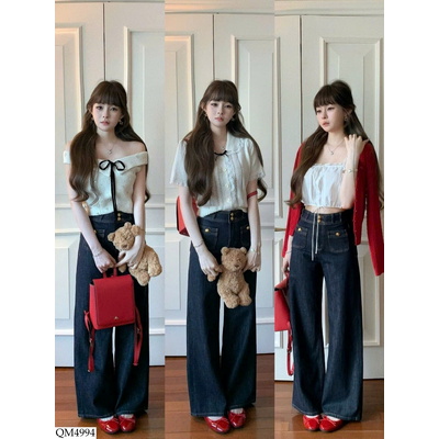 QM4994 QUẦN JEAN SUÔNG CHỈ MÀU CHO NỮ HÃNG W.G.W.E