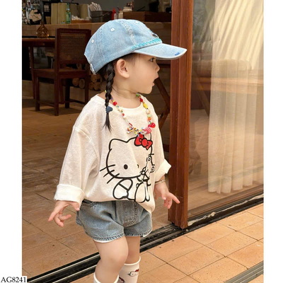 AG8241 ÁO THUN DÀI TAY MÈO KITTY BG