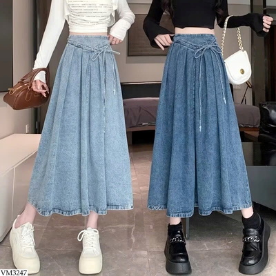 VM3247 CHÂN VÁY DENIM DÁNG DÀI