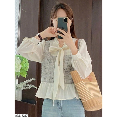 AM15217 ÁO SƠ MI VOAN MIX THÂN DẠ