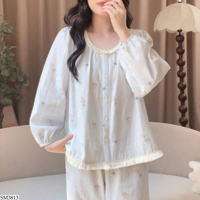 SM3813 BỘ MẶC NHÀ BÁNH BÈO NỮ