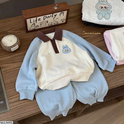 SG13091 BỘ NỈ LABUBU CHO BÉ GÁI
