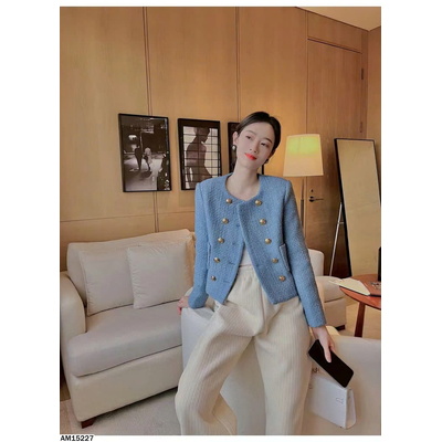 AM15227 ÁO KHOÁC DẠ TWEED CÚC NỮ