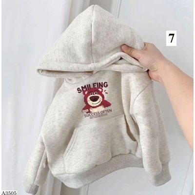 A3505 ÁO HOODIE XÁM TIÊU CHO BÉ