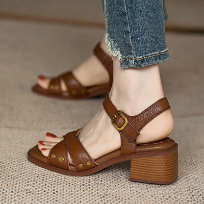 GM10749 SANDAL GÓT VUÔNG NỮ