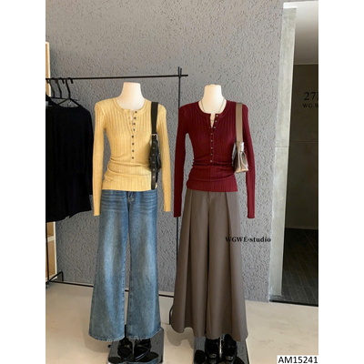 AM15241 ÁO LEN TAY DÀI DÁNG ÔM W.G.W.E