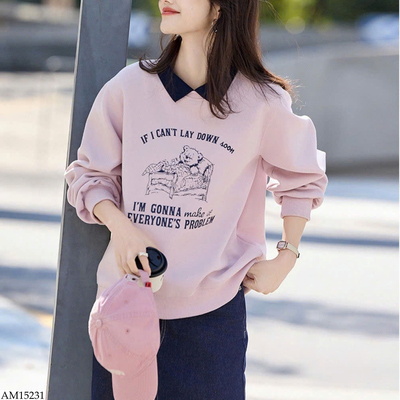 AM15231 ÁO NỈ CỔ POLO NỮ
