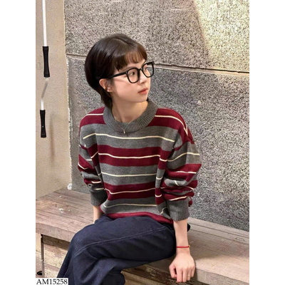 AM15258 ÁO LEN KẺ CHO NỮ