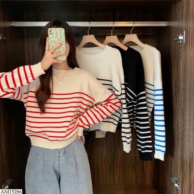AM15286 ÁO LEN KẺ NGANG CHO NỮ