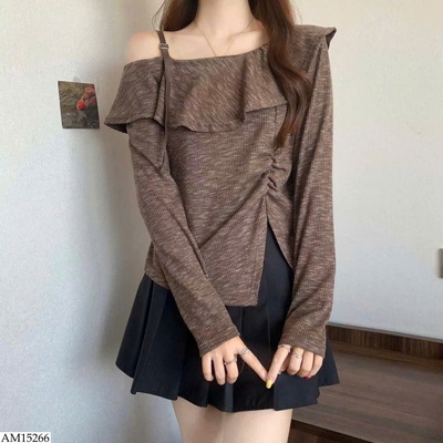 AM15266 ÁO THUN BÈO CỔ LỆCH ANNA 