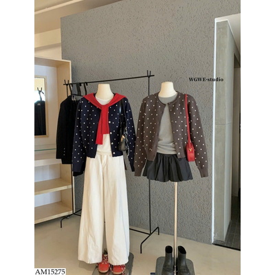 AM15275 ÁO CARDIGAN CHẤM BI W.G.W.E