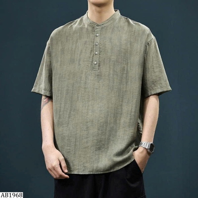 AB1968 ÁO SƠ MI CỔ TÀU TAY LỬNG NAM