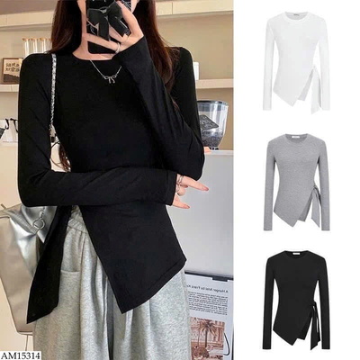 AM15314 ÁO THUN LỆCH TÀ BUỘC EO MOSESQUEEN