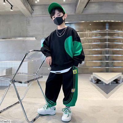 ST6651 SET NỈ THỂ THAO PHỐI MÀU CHO BÉ TRAI