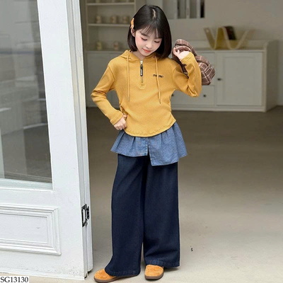 SG13130 SET ÁO THUN CÓ MŨ MIX QUẦN JEAN SIZE ĐẠI