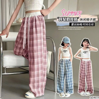 QG4633 QUẦN SUÔNG KẺ CHO BÉ GÁI
