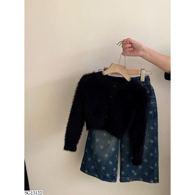 SG13122 SET ÁO LEN LÔNG MIX QUẦN JEAN NGÔI SAO BG