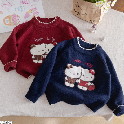 AG8307 ÁO LEN KITTY CHO BÉ