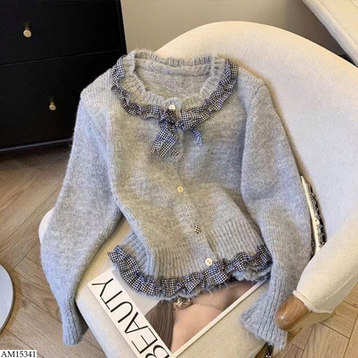 AM15341 ÁO CARDIGAN PHỐI KẺ