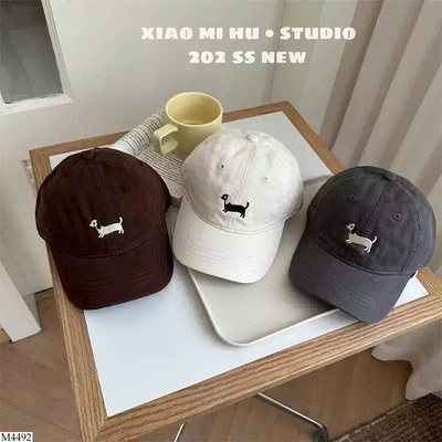 M4492 MŨ LƯỠI TRAI THÊU CÚN CHO BÉ