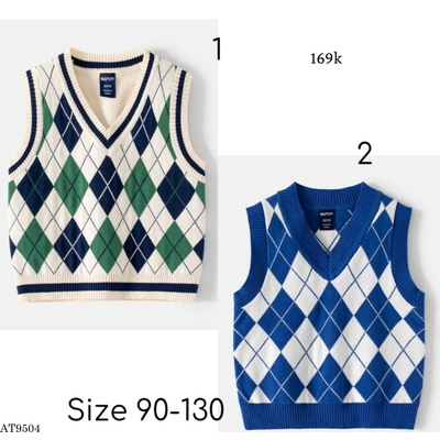 AT9504 ÁO GILE CỔ CHỮ V KẺ SỌC CHO BÉ