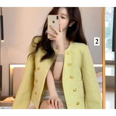 AM15372 ÁO KHOÁC DẠ TWEED CÚC NỮ