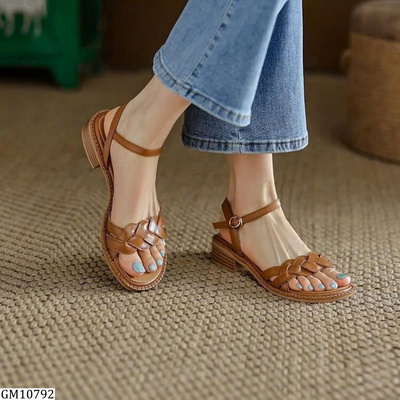 GM10792  SANDAL ĐẾ THẤP QUAI TẾT
