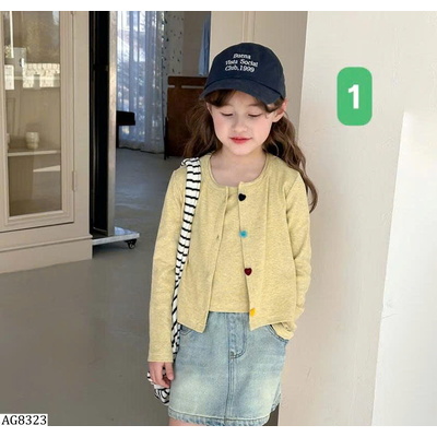 AG8323 SET ÁO SÁT NÁCH + CARDIGAN BG HÃNG AMBB