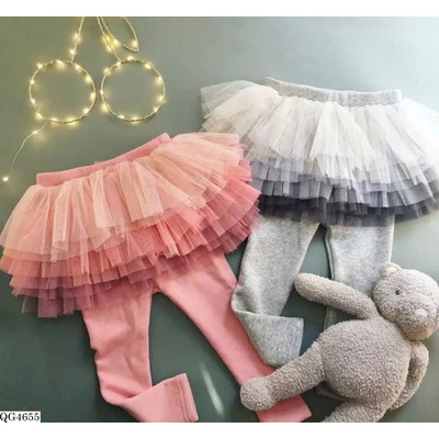 QG4655 QUẦN LEGGING PHỐI VÁY CHO BÉ GÁI