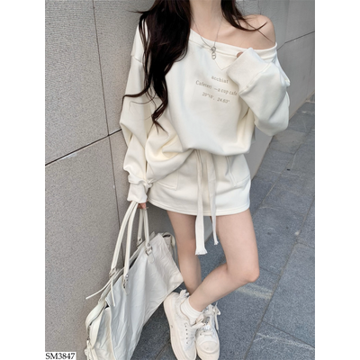 SM3847 BỘ NỈ LỆCH VAI NỮ
