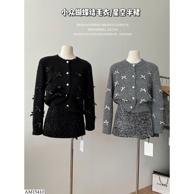 AM15410 ÁO CARDIGAN LEN ĐÍNH NƠ NỮ