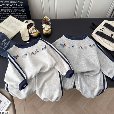 ST6676 BỘ NỈ HÌNH CÚN CHO BÉ