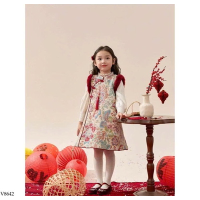 V8642 VÁY SƯỜN XÁM TRẦN BÔNG PREMIUM