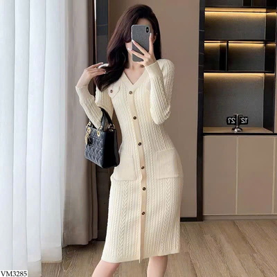VM3285 VÁY LEN CỔ V CHO NỮ