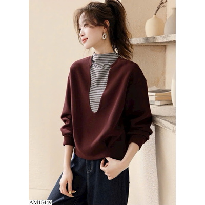 AM15449 ÁO DÀI TAY PHỐI CỔ KẺ NỮ