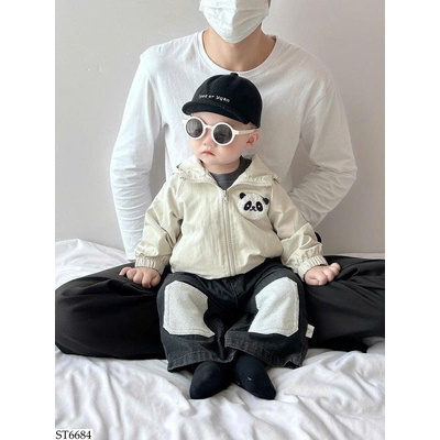 ST6684 SET ÁO KHOÁC GẤU TRÚC MIX QUẦN JEAN BT