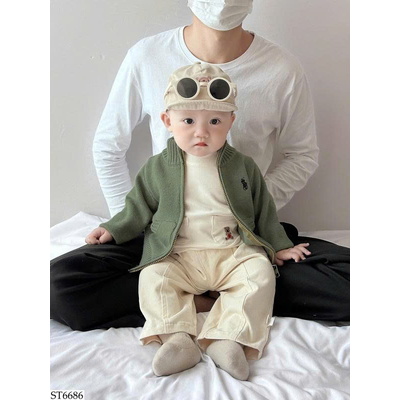 ST6686 SET ÁO CARDIGAN MIX QUẦN SUÔNG BT