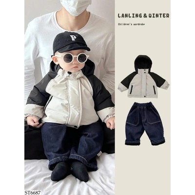 ST6687 SET ÁO KHOÁC PHAO MIX QUẦN JEAN
