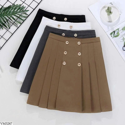VM3287 CHÂN VÁY XẾP LY ĐÍNH CÚC