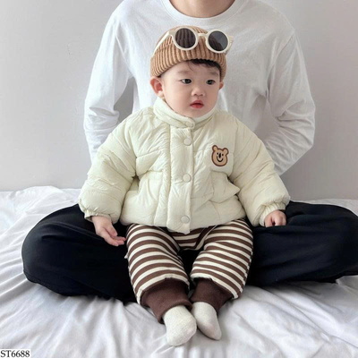 ST6688 SET ÁO KHOÁC PHAO MIX QUẦN BO GẤU