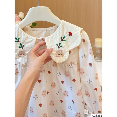 AG8381 ÁO BABYDOLL CỔ SEN THỎ BG